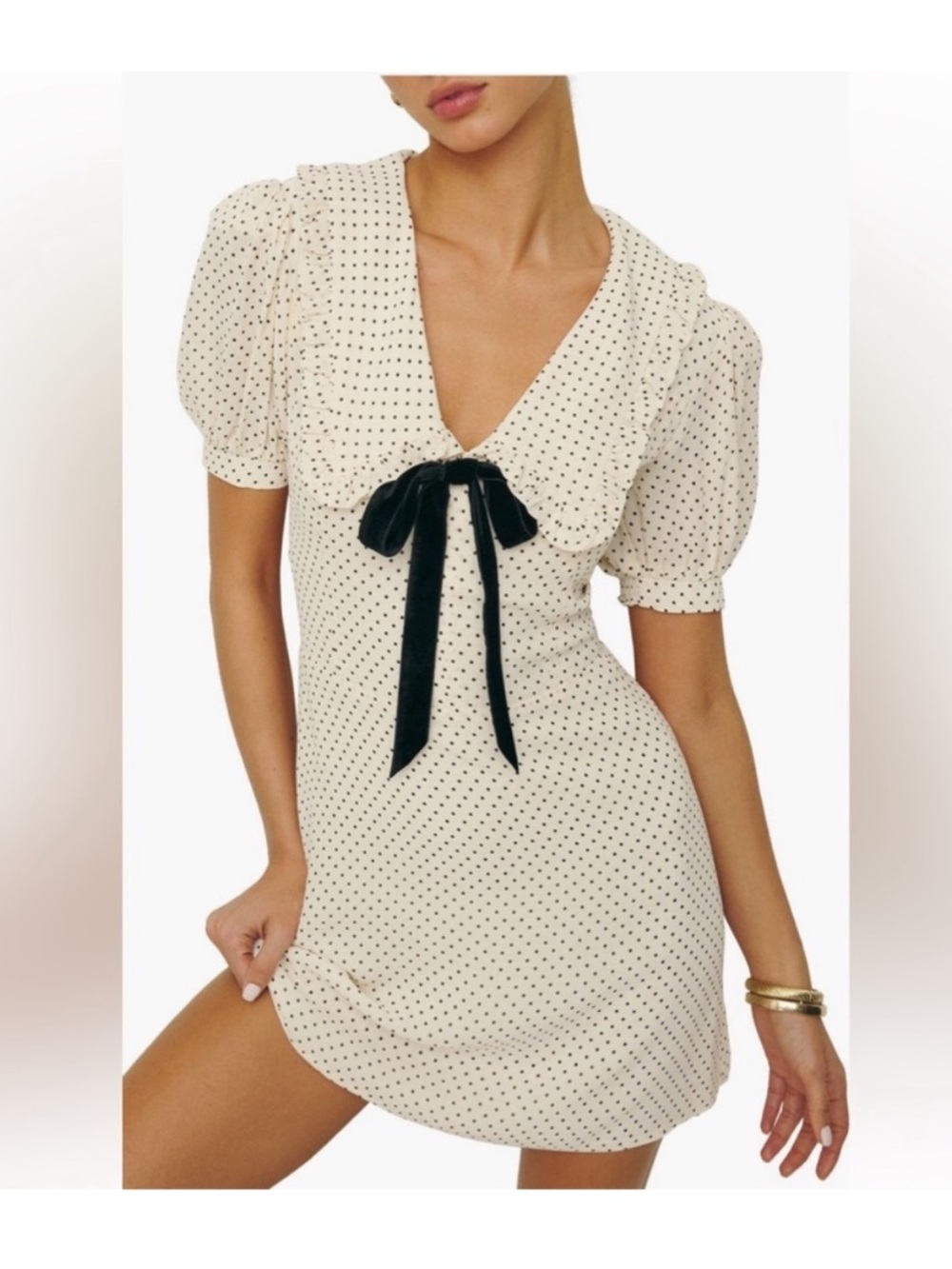 Reformation Kaylia Tie Mini Dress